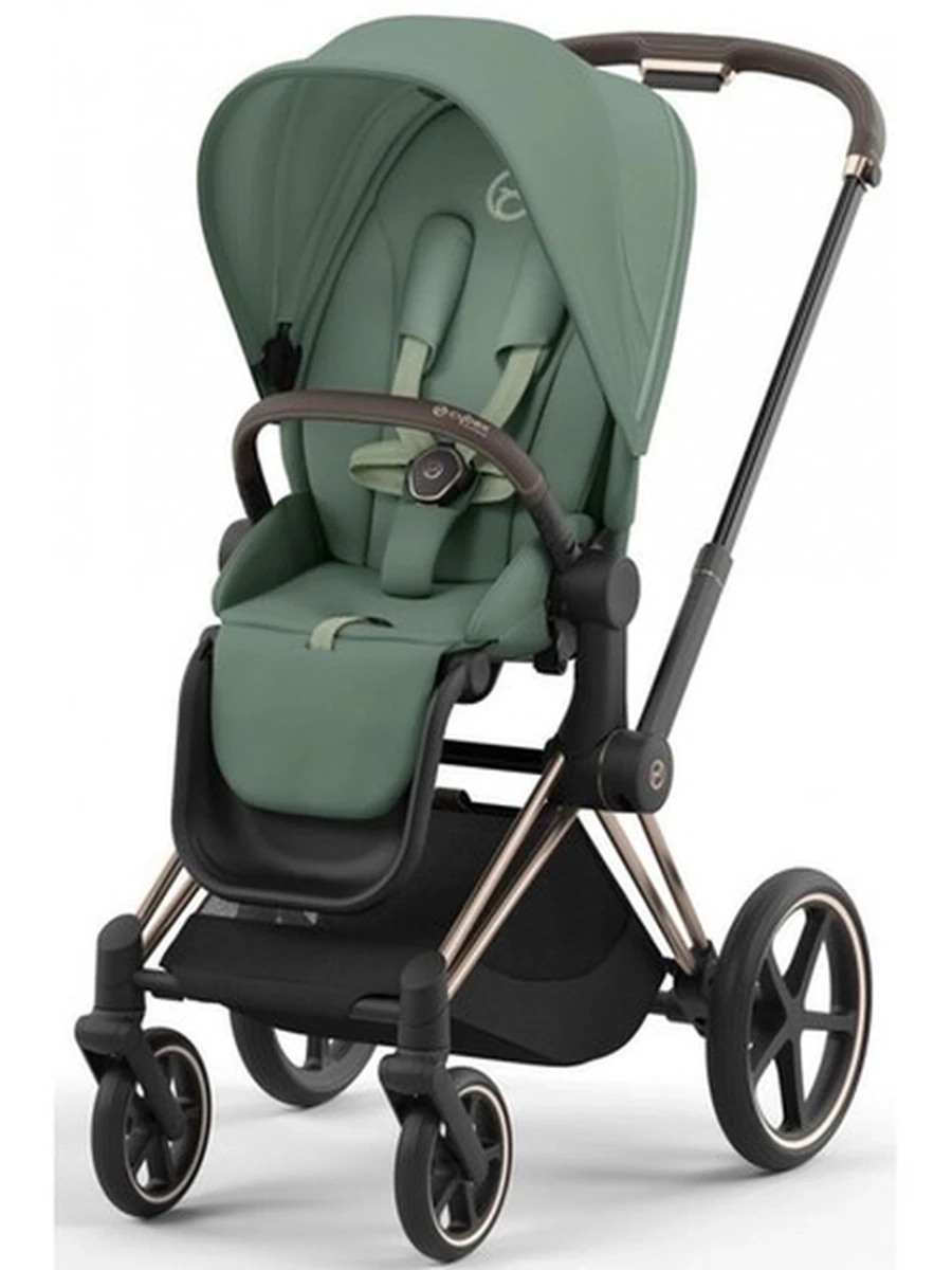 Cybex Priam 4.0 коляска Leaf Green шасси Rosegold