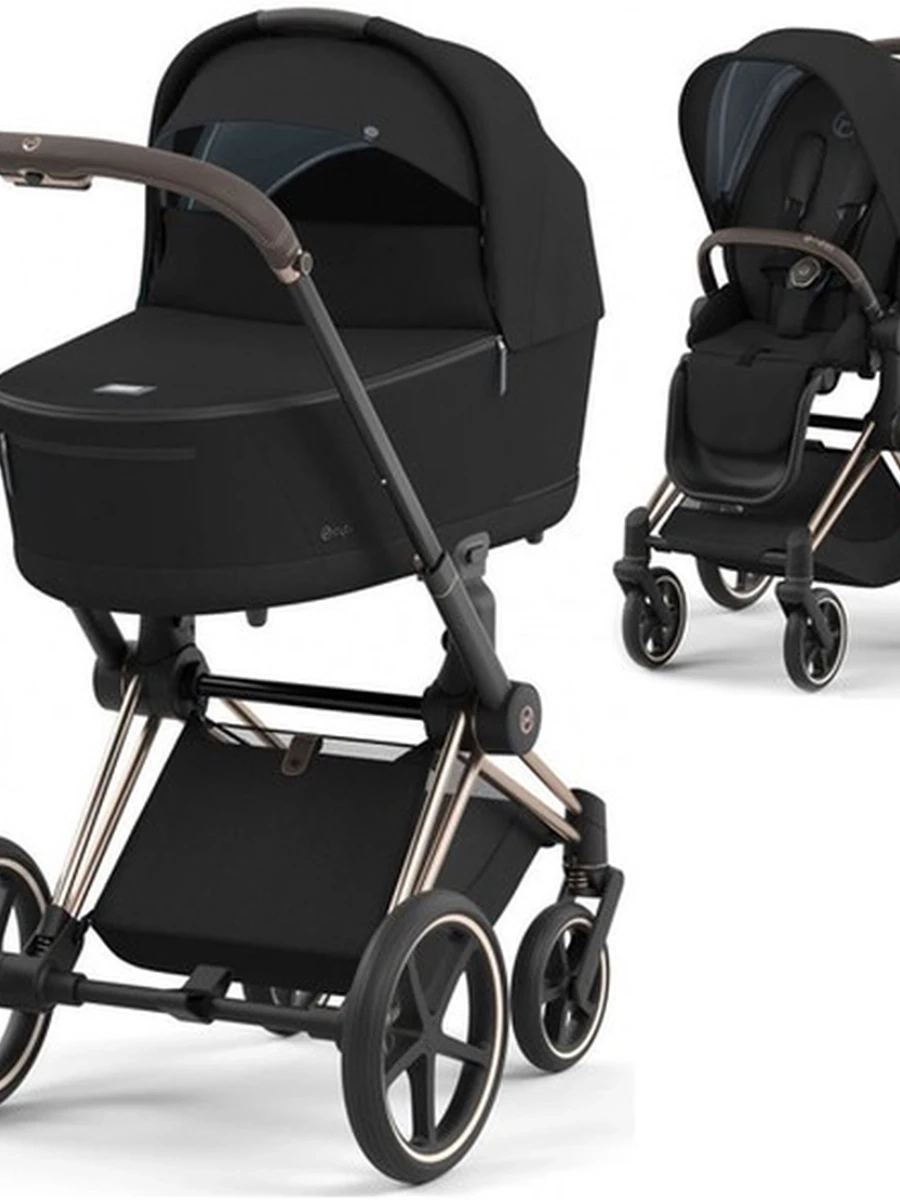 Cybex Priam 4.0 коляска 2 в 1 Sepia Black шасси Rosegold