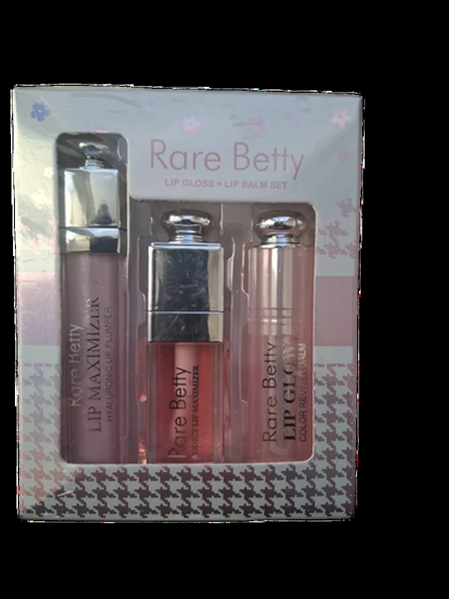 Набор помад от Rare Betty-Бальзам для губ+Блеск масло для губ+Блеск для губ с шиммером