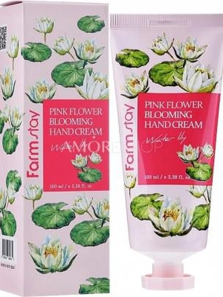 Крем для рук с экстрактом лилии FarmStay Pink Flower Blooming Hand Cream Water Lily 100мл