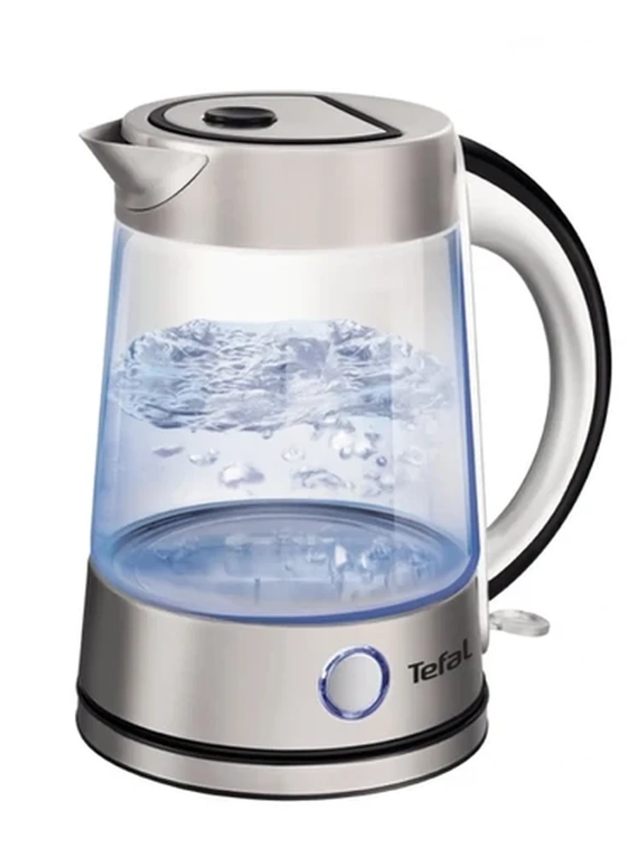 Электрический чайник Tefal Glass Kettle KI760D30, серебристый