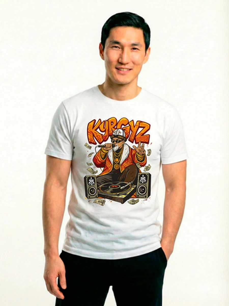 Футболка мужская унисекс базовая белая XL с принтом «Kyrgyz Street Music»