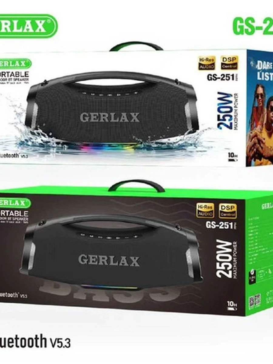 Портативная беспроводная колонка GERLAX GS-251 мощная акустическая система с Bluetooth