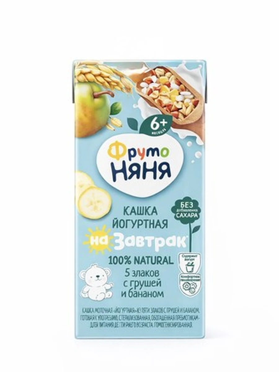 Фруто няня Готовая каша Йогуртная 5 злаков с грушей и бананом 0.2 ml