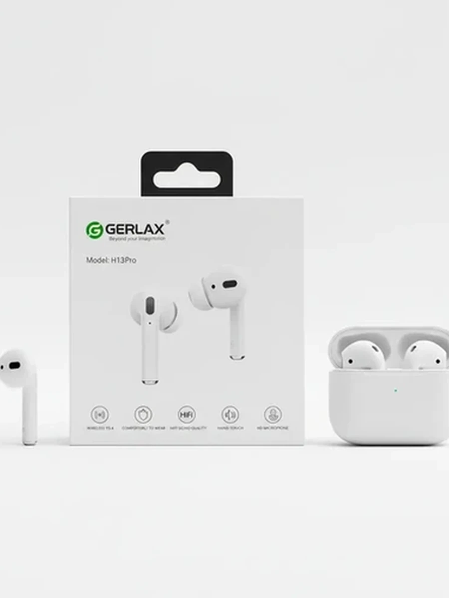 Беспроводные TWS наушники GERLAX H13 Pro с микрофоном и зарядным кейсом