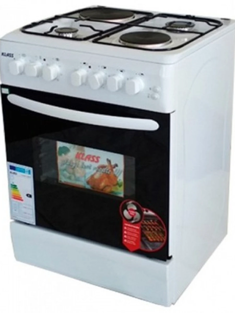 Комбинированные плиты KLASS TE-6622F WHITE
