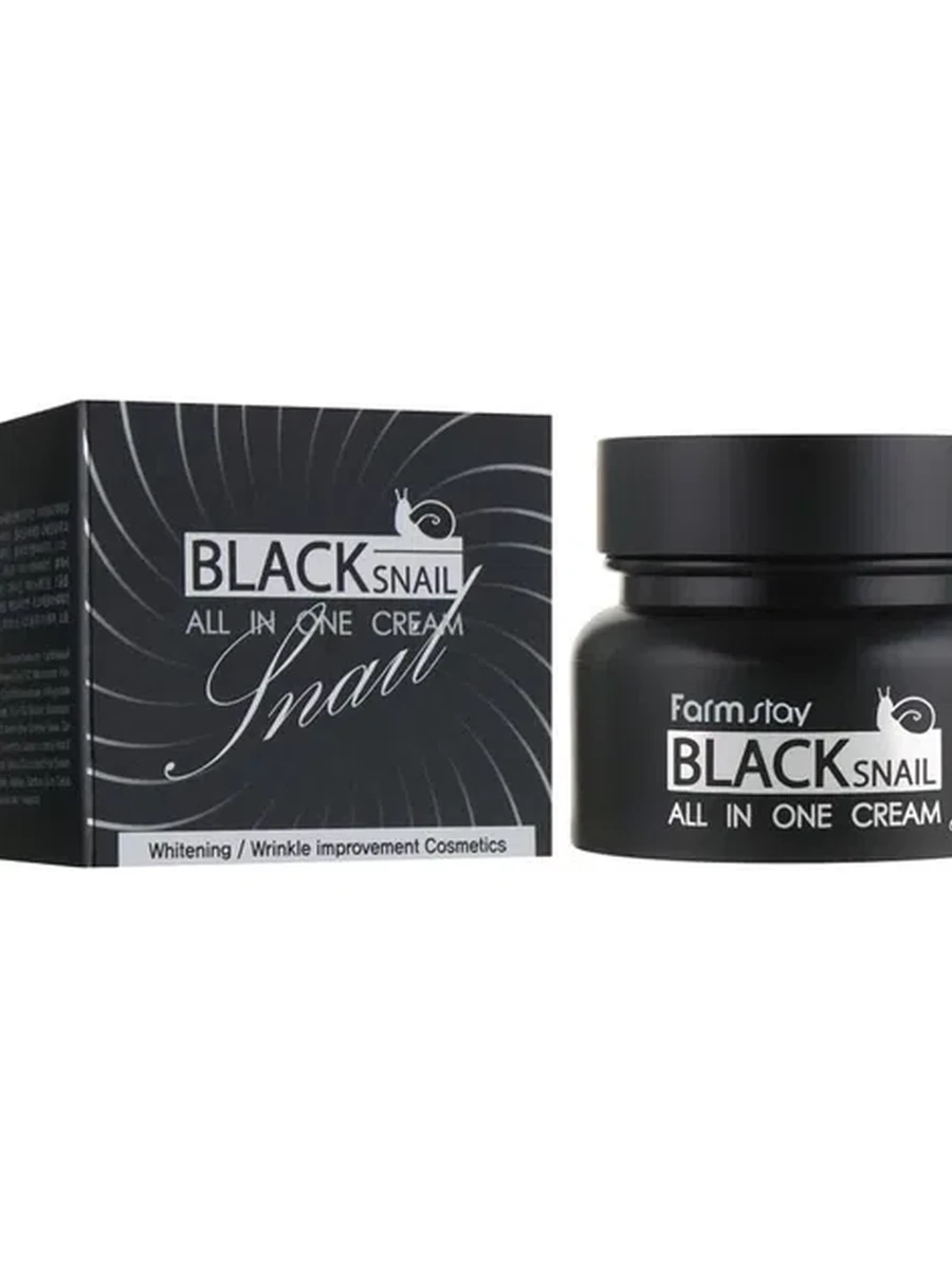 Крем для лица с муцином черной улитки Farm Stay All-In-One Black Snail Cream