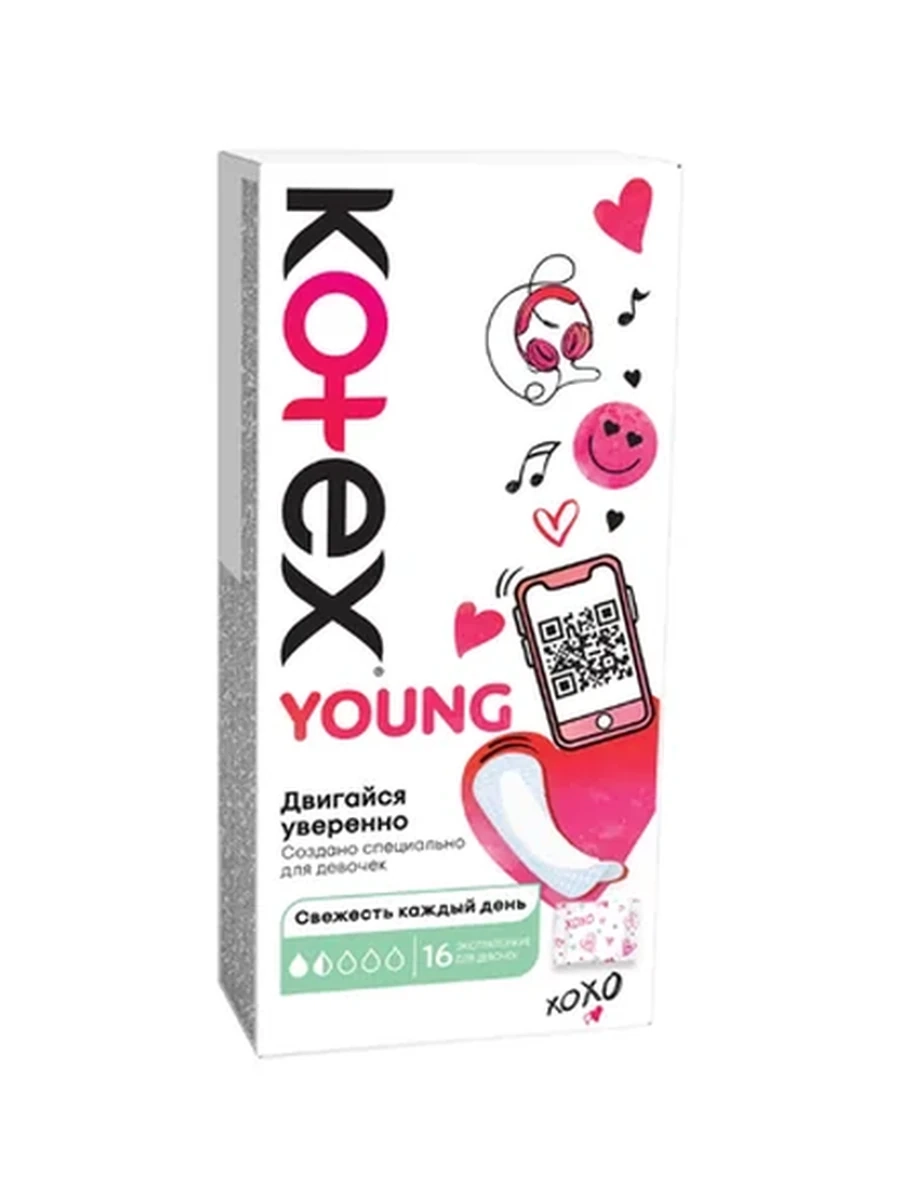 ПРОКЛАДКИ ЕЖЕДН KOTEX YOUNG Д/ДЕВОЧЕК 16ШТ