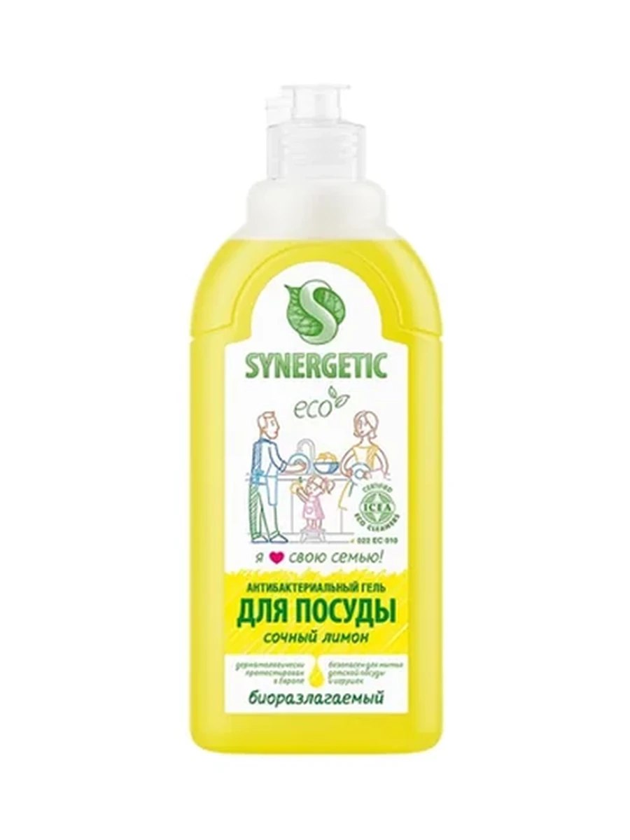 СРЕДСТВО Д/МЫТЬЯ ПОСУДЫ SYNERGETIC ЛИМОН 500МЛ