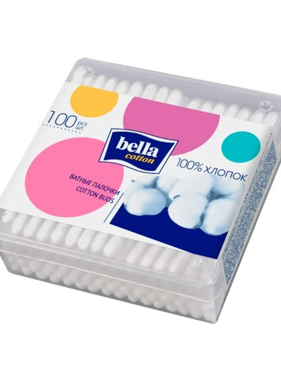 ПАЛОЧКИ ВАТНЫЕ BELLA ПАКЕТ 100ШТ