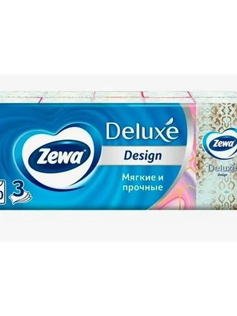 ПЛАТОЧКИ БУМАЖНЫЕ ZEWA DELUXE DESIGN 3СЛОЯ 10ШТ