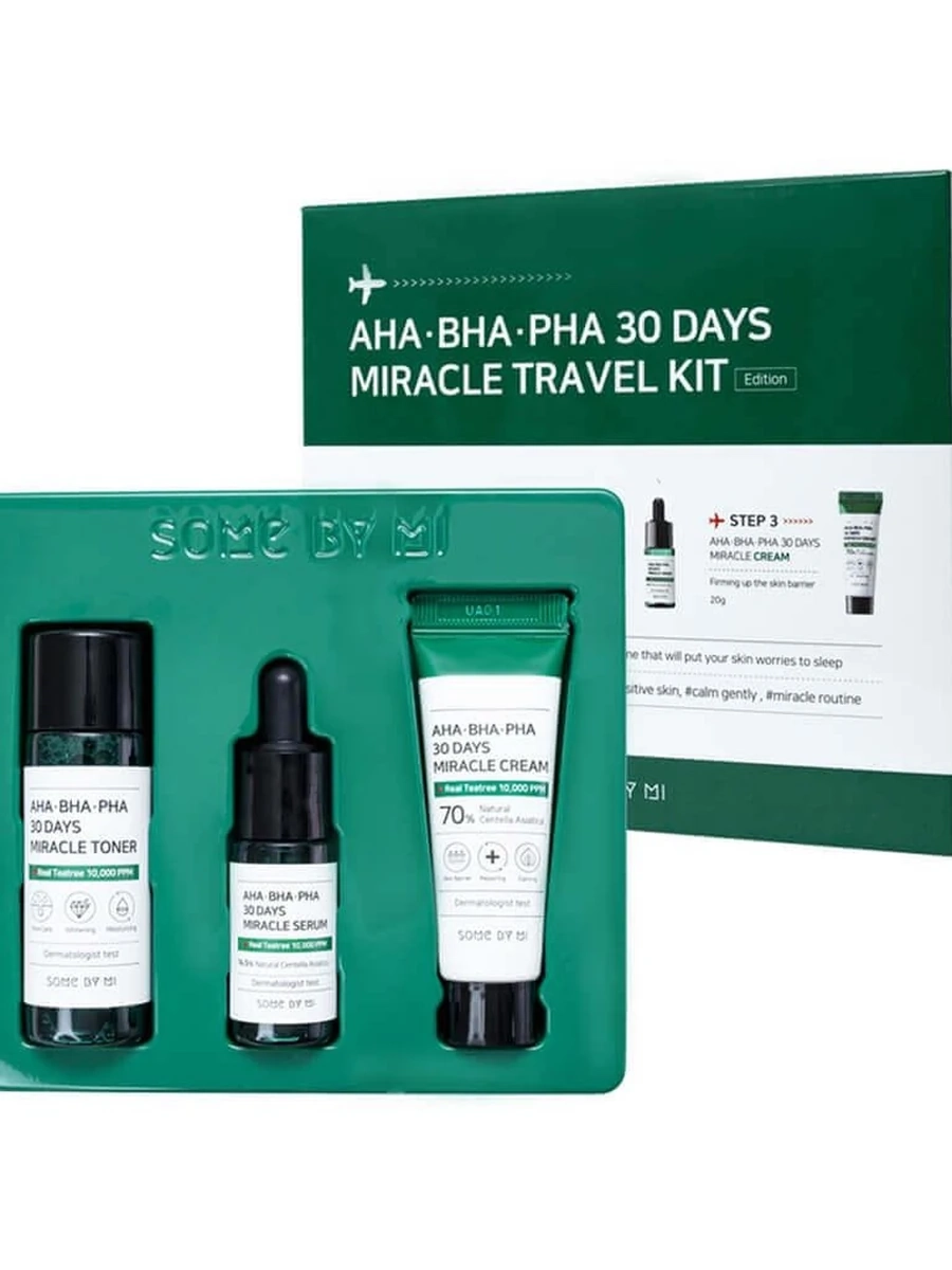 Набор миниатюр с кислотами для путешествий SOME BY MI AHA-BHA-PHA 30 Days Miracle Travel Kit