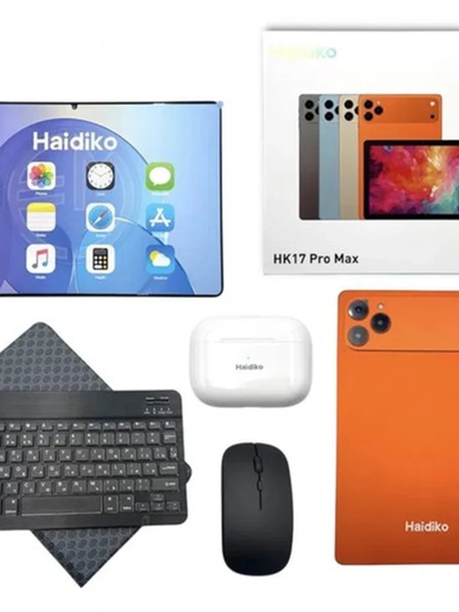 Планшет Haidiko HK17 Pro Max, 10.1", Android, SIM, 16GB RAM/1TB ROM Orange