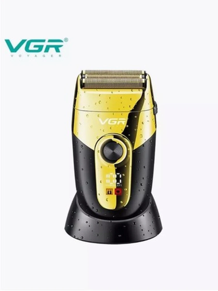 Профессиональная мужская электробритва-шейвер VGR V-383 с аккумулятором и LED-дисплеем