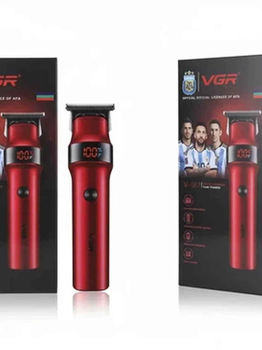Профессиональный триммер для волос и бороды VGR V-987 аккумуляторный с дисплеем