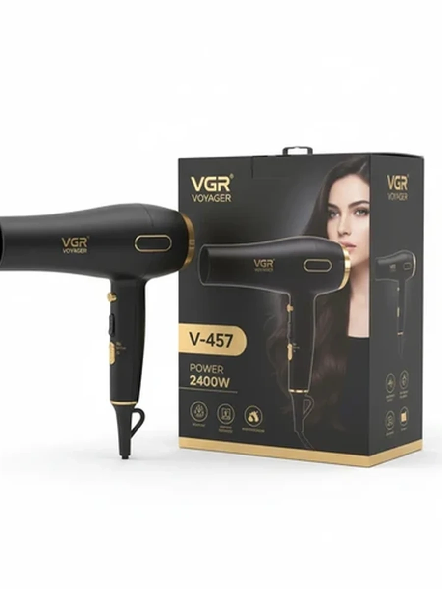 Профессиональный фен для волос VGR V-457 2400 Вт для сушки и укладки