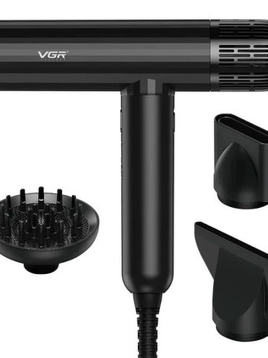 Профессиональный фен для волос VGR V-427 с функцией ионизации и насадками