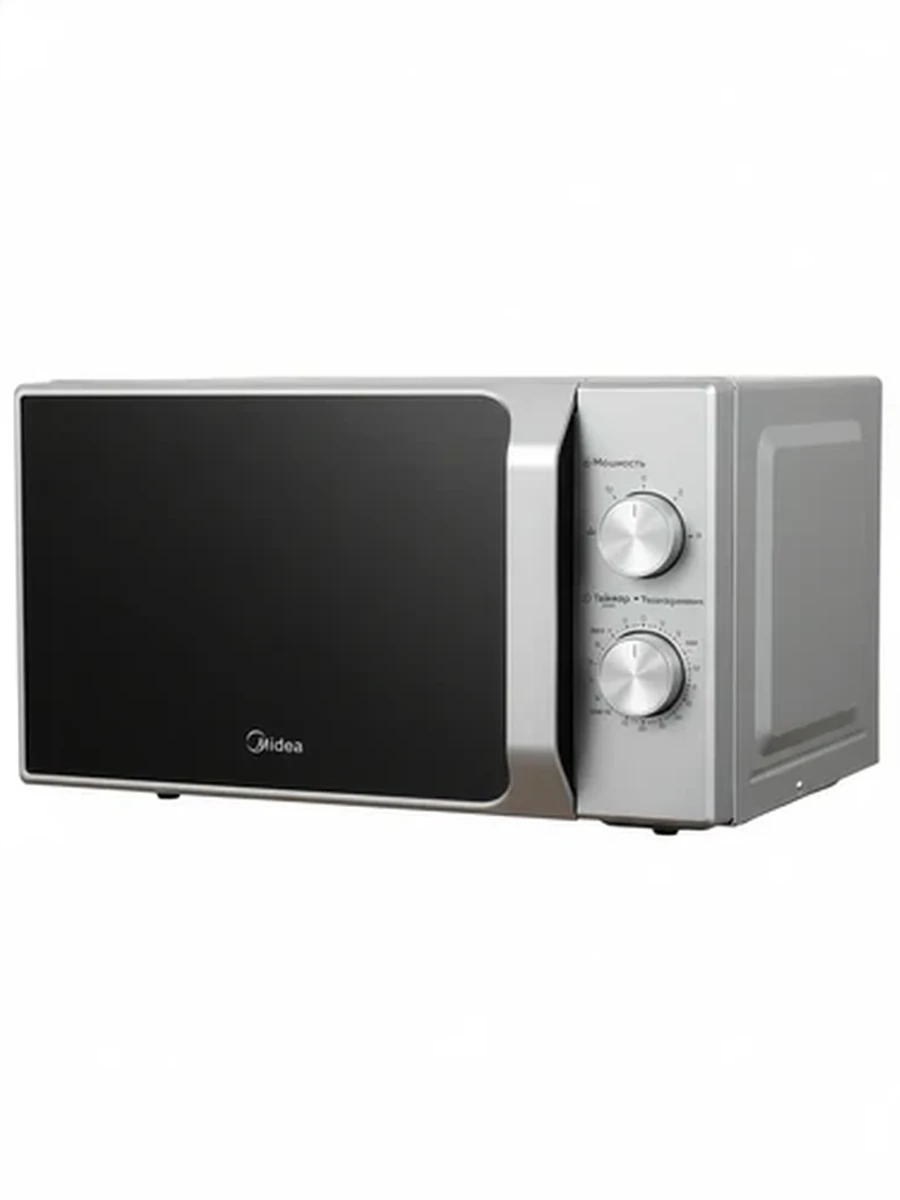 Микроволновая печь Midea MM720C2MV-S, 20 л, серебристая, механическое управление
