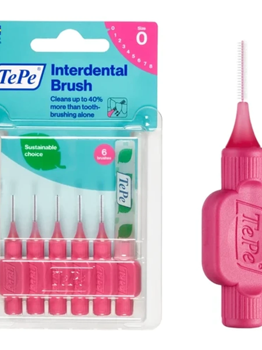 Межзубные ершики розовые TePe Interdental Brush, 0.4 мм