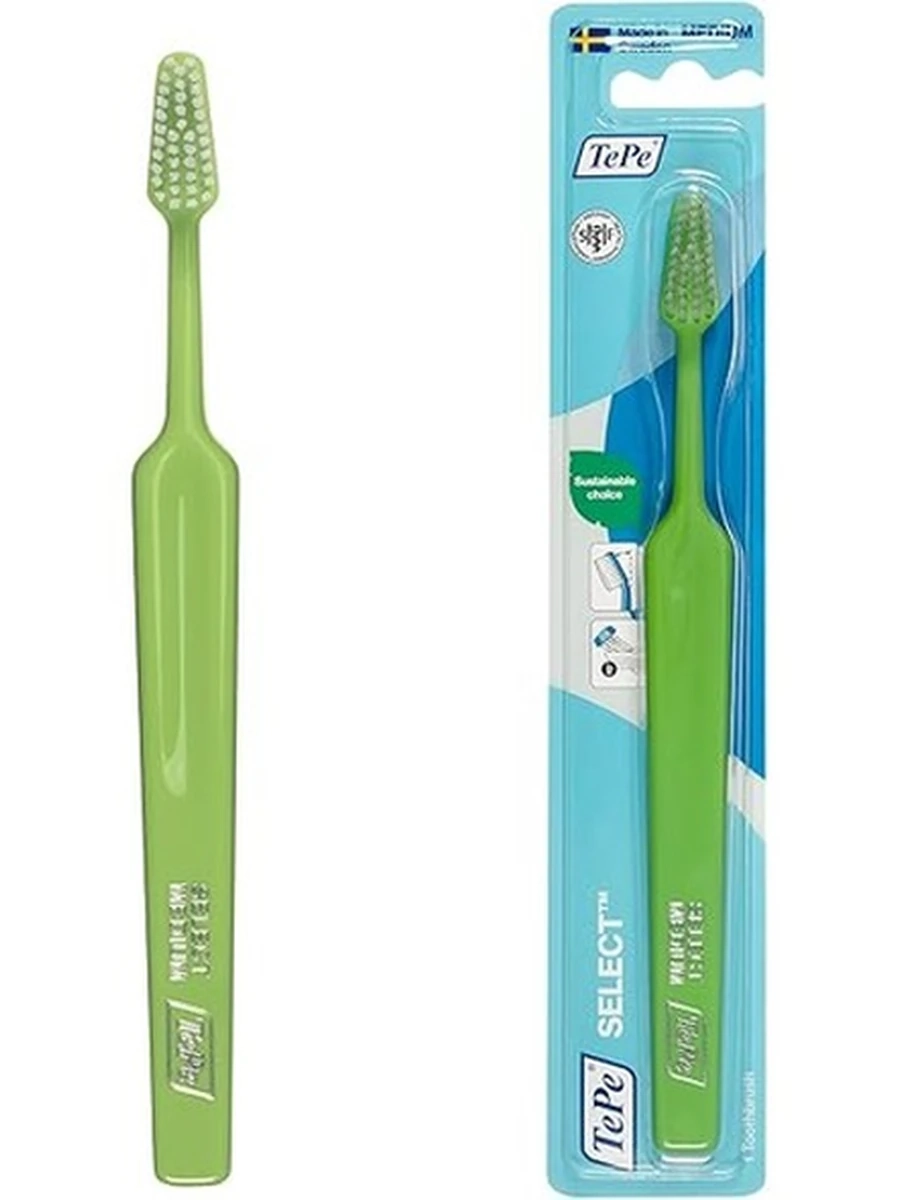 Зубная щетка TePe Select Medium, цвет зеленый