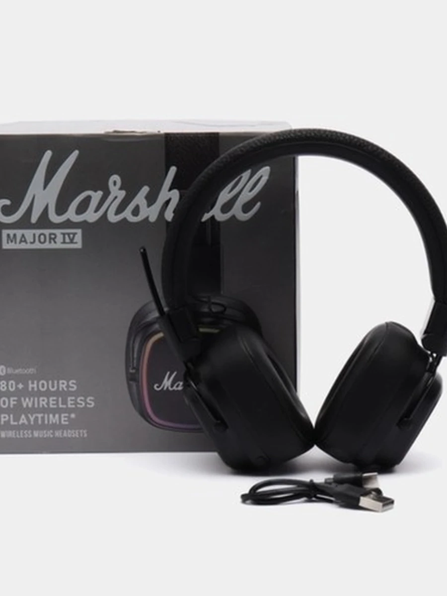 Беспроводные накладные наушники Marshall Major IV с RGB подсветкой