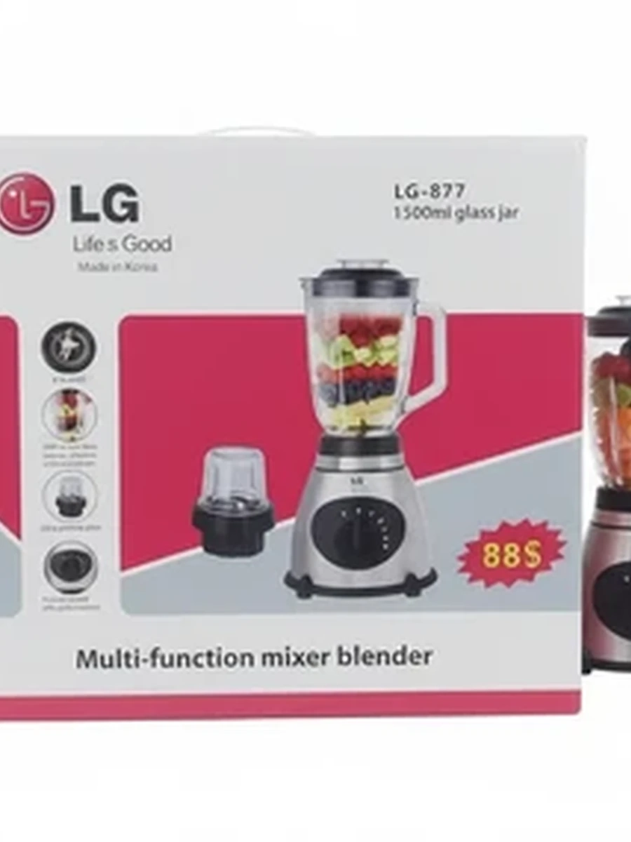 Стационарный блендер LG LG-877 со стеклянной чашей и измельчителем 1000 Вт