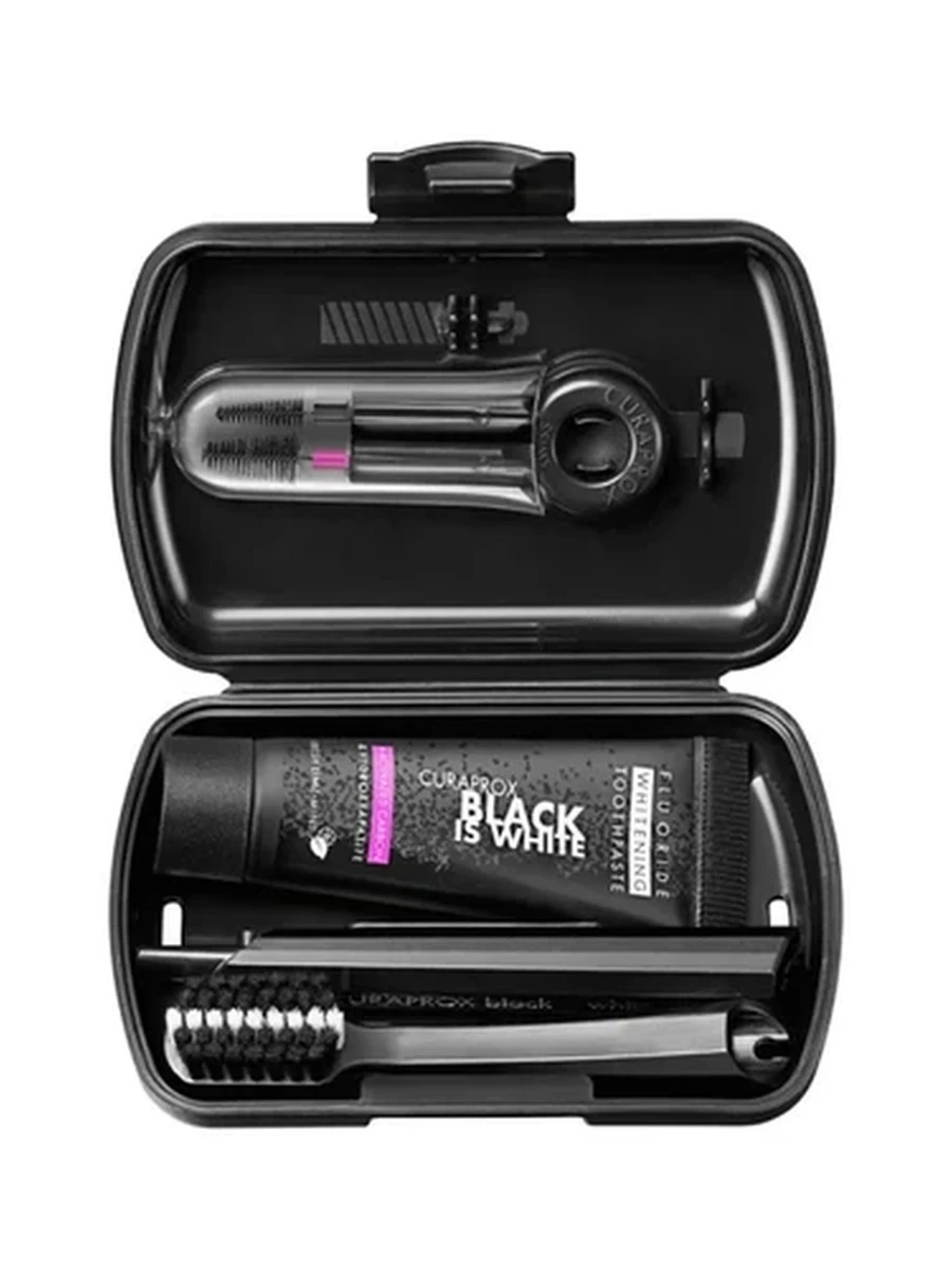 Дорожный зубной набор Curaprox Travel Set Black is White