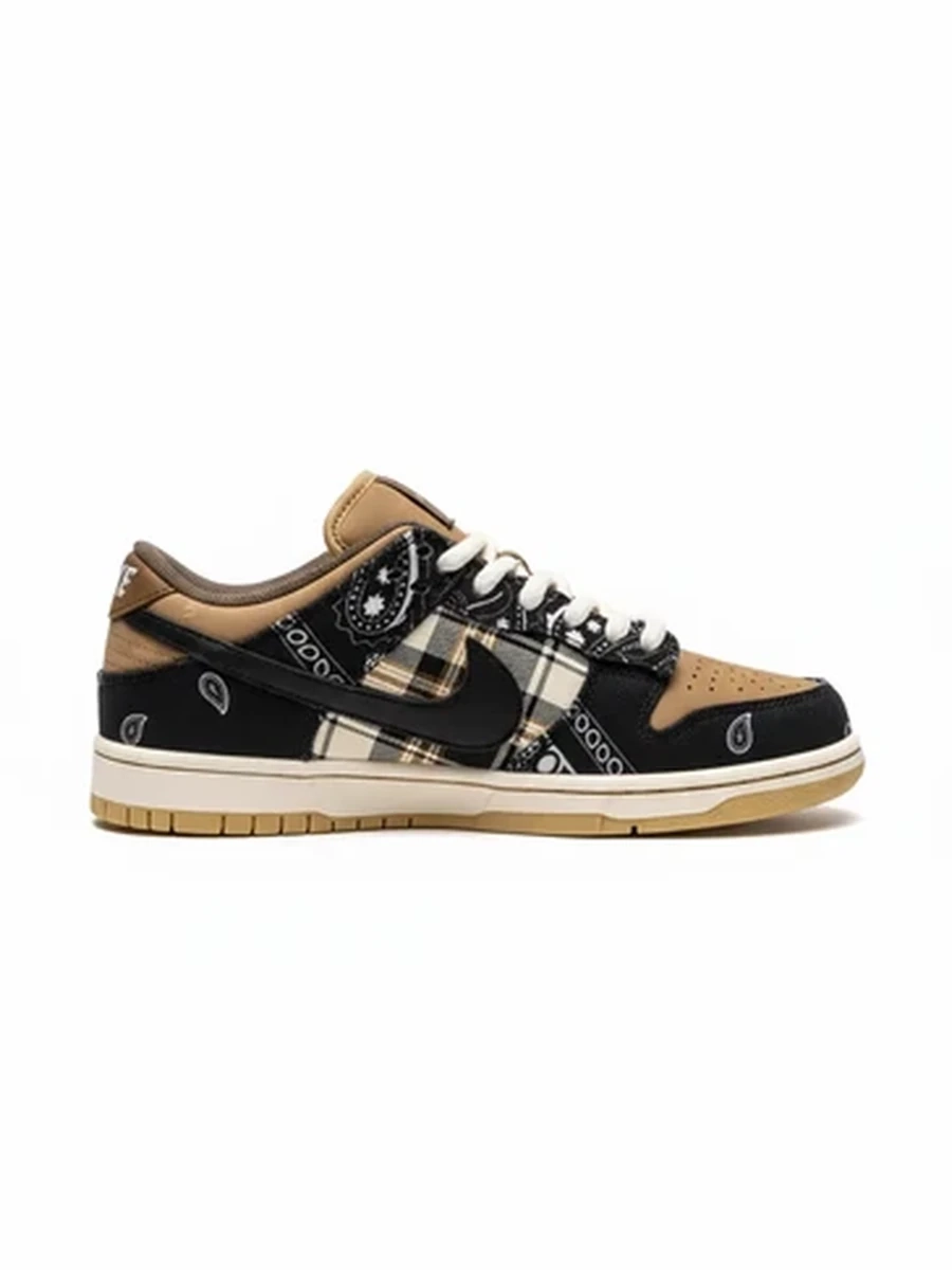 Мужские кроссовки Dunk Low в стиле Travis Scott с принтом пейсли
