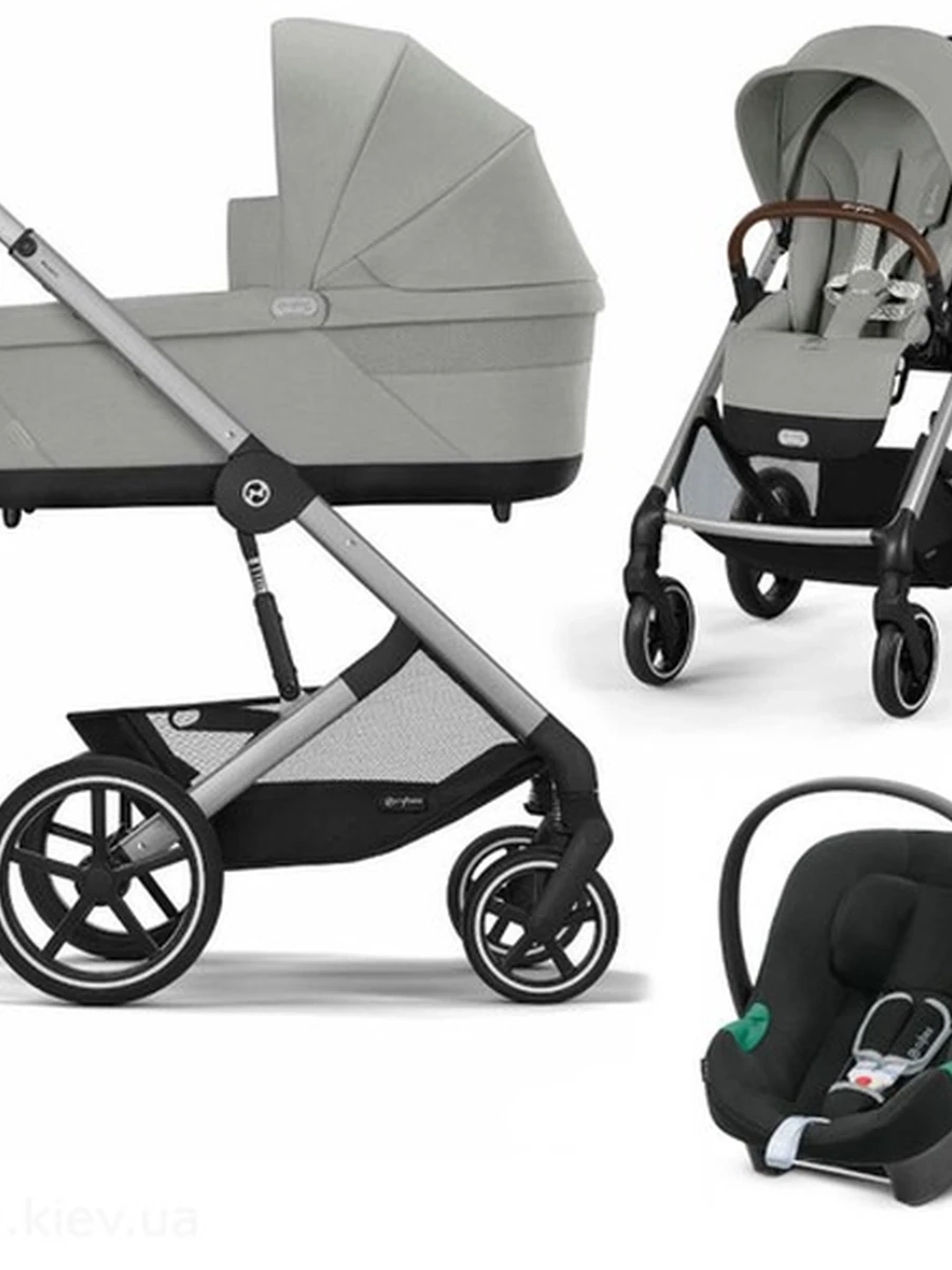 Коляска Cybex Balios S Lux 3 в 1 Stone Grey автокресло Aton B2 i-Size Volcano Black