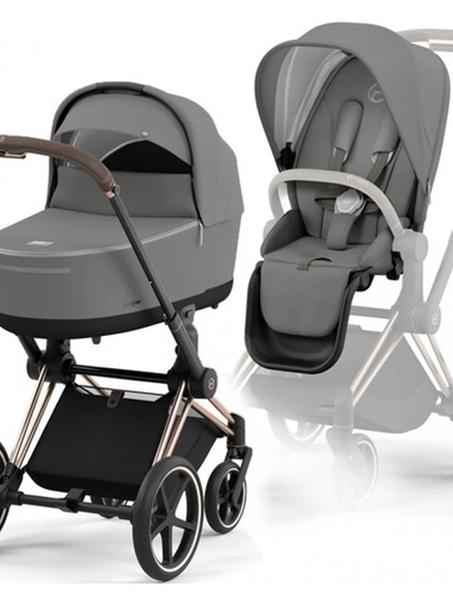 Cybex Priam 4.0 коляска 2 в 1 Mirage Grey шасси Rosegold