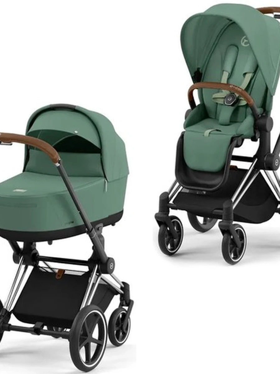 Cybex Priam 4.0 коляска 2 в 1 Leaf Green шасси Chrome Brown