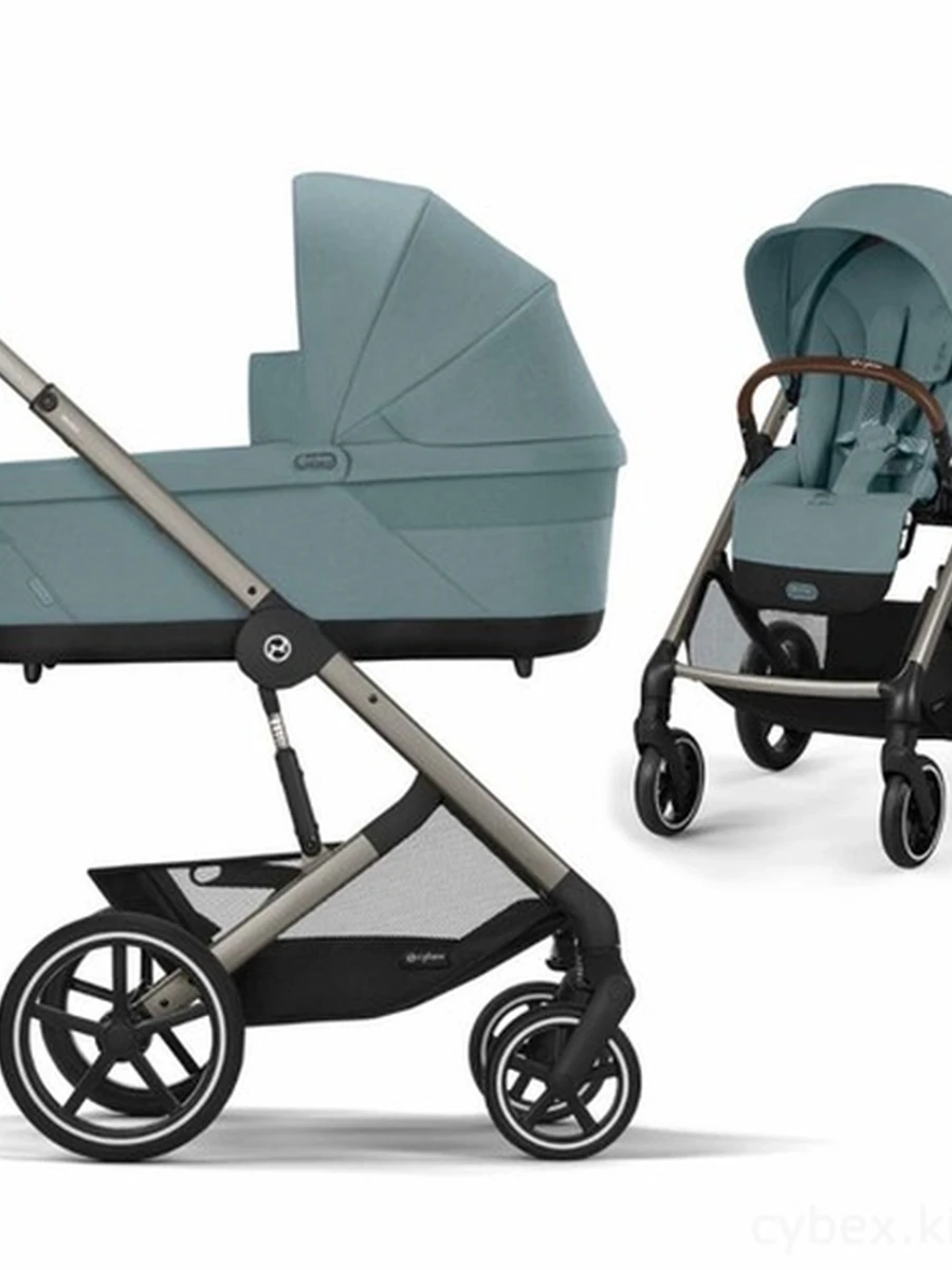 Коляска Cybex Balios S Lux 2 в 1 Stormy Blue автокресло Aton B2 i-Size Volcano Black