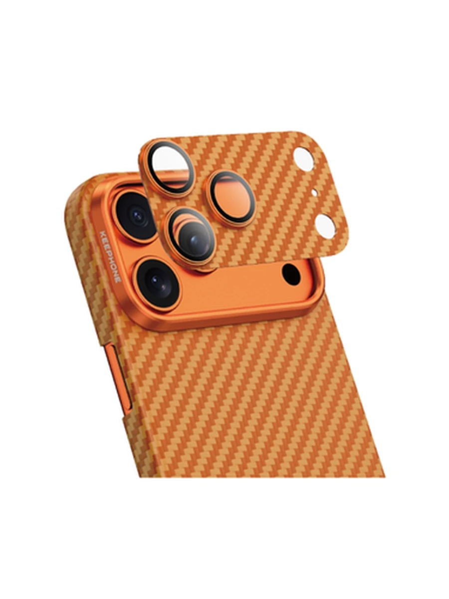 Защитное стекло на Камеру KEEPHONE KP-SPL021 KEVLAR LENS iP 17 Pro Max (Coral Orange Twill)