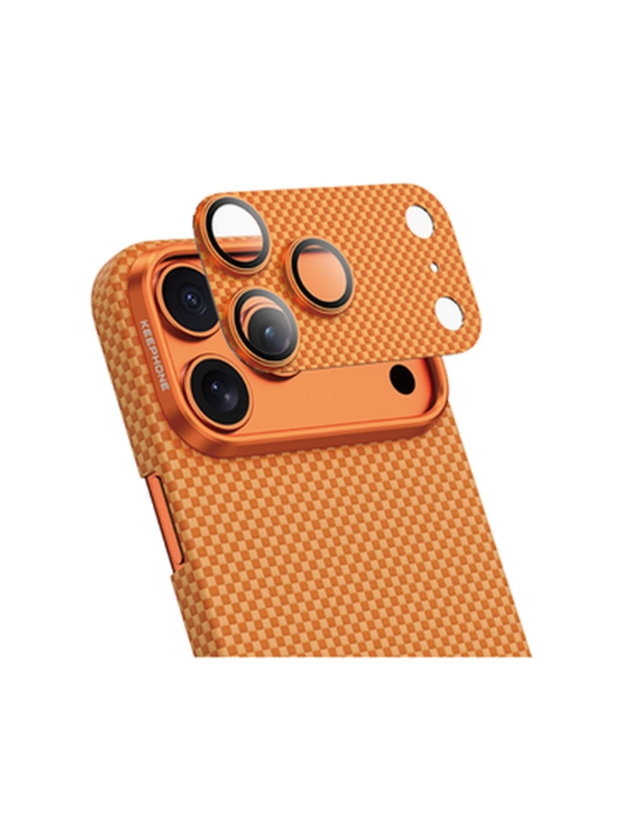 Защитное стекло на Камеру KEEPHONE KP-SPL021 KEVLAR LENS iP 17 Pro Max (Coral Orange Plain)
