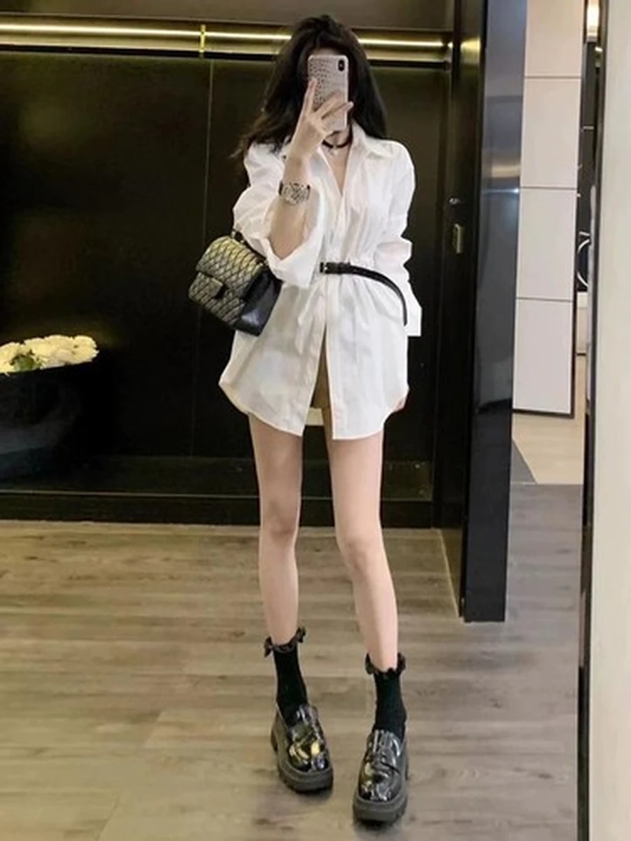 Рубашка женская oversize удлинённая
