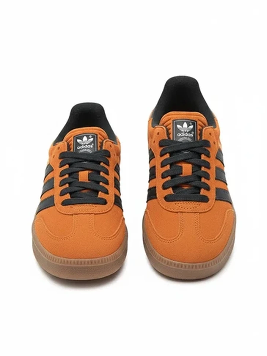 Женские кроссовки Adidas Samba OG замшевые оранжевые унисекс для повседневной носки