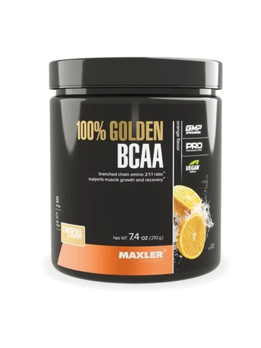 Аминокислоты Maxler 100% Golden BCAA, 210 г, Апельсин