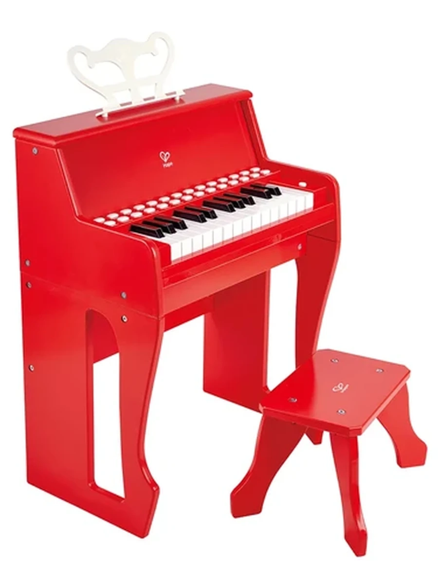HAPE Музыкальная игрушка Пианино с табуреткой, цв. Красный