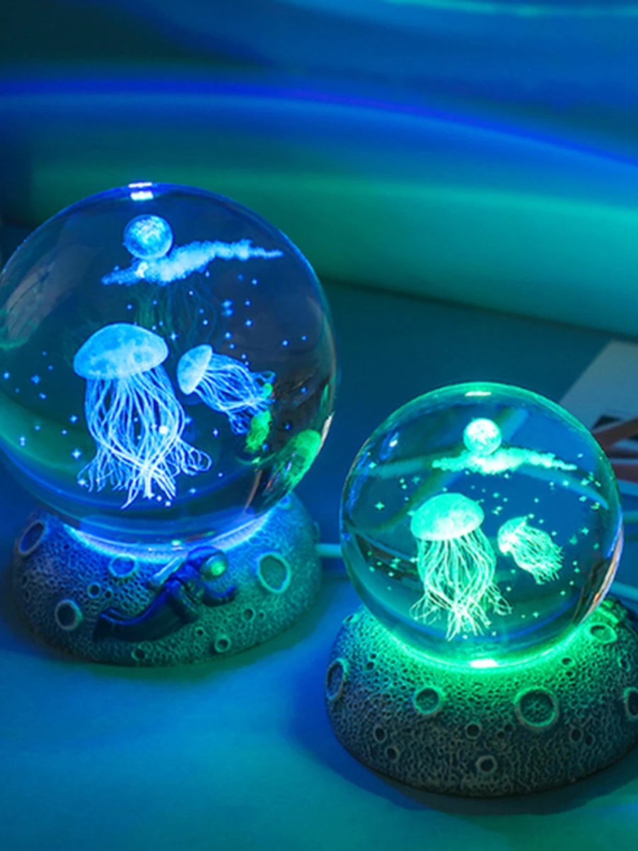 Декоративный LED-ночник «Медузы» в стеклянном шаре