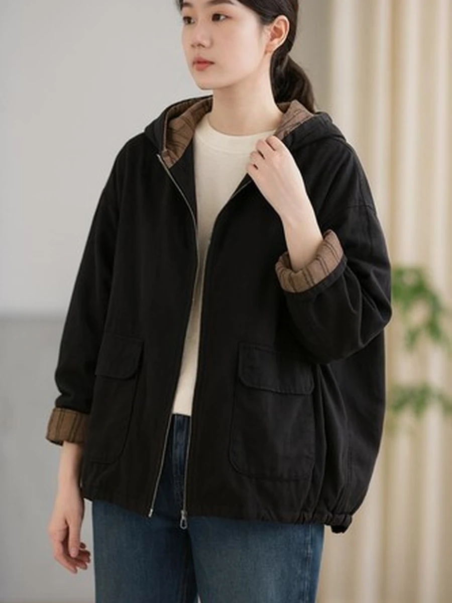 Женская куртка oversize с капюшоном