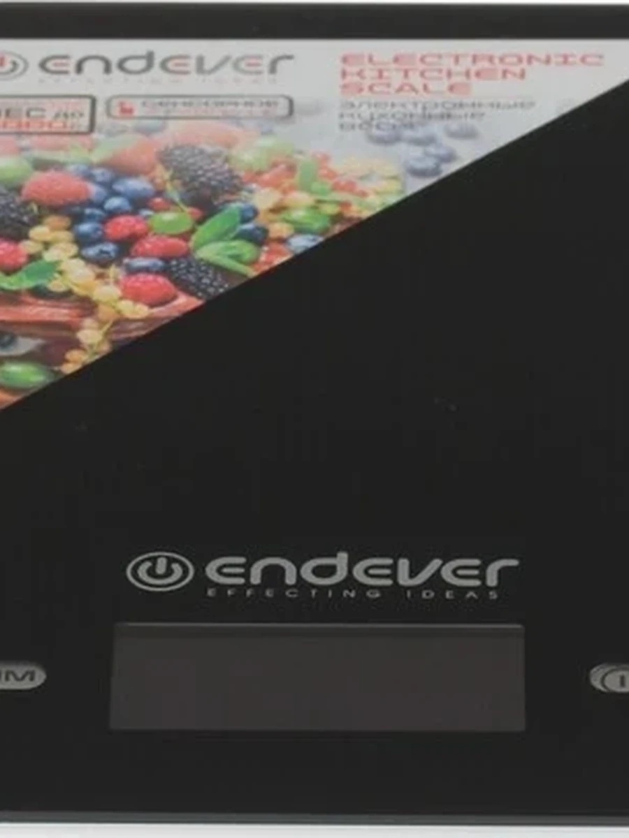 Кухонные весы Endever KS-527 черный [электронные, платформа, предел - 5 кг, точность - 1 г, тарокомпенсация]