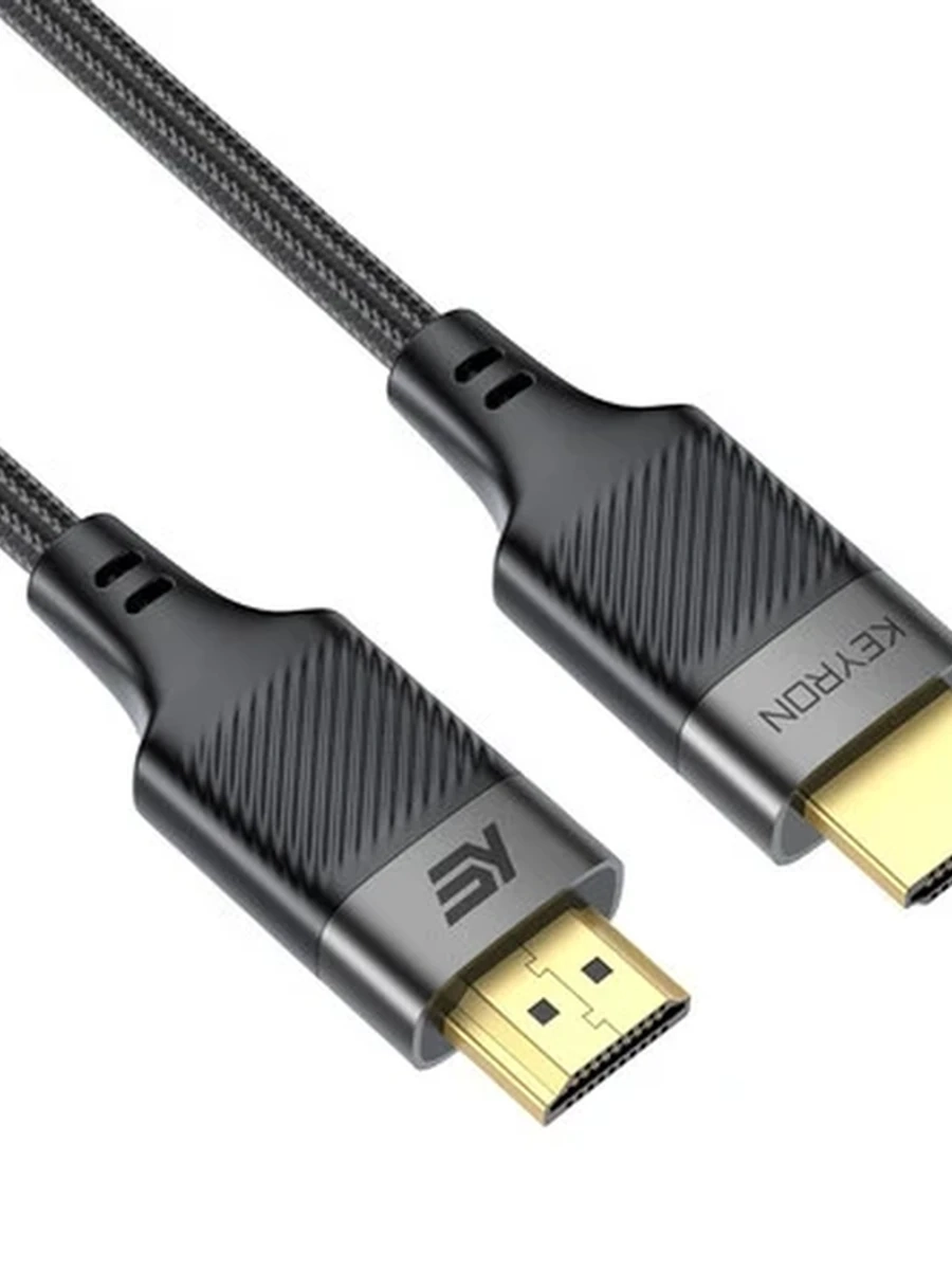 Кабель HDMI KEYRON 3м, K-8K30 [premium 8K, v2.1, коннектор металл, оболочка хлопок, черный]