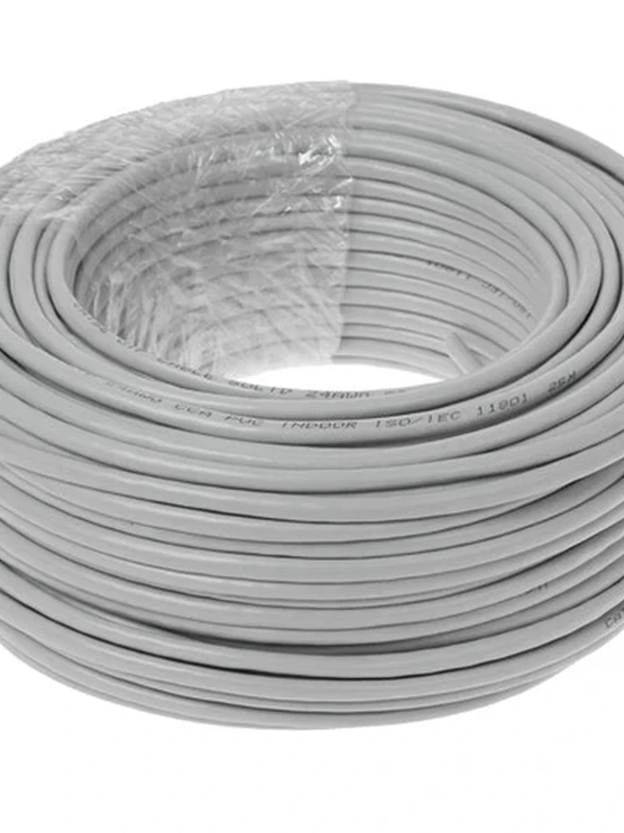 Кабель DEXP [Витая пара U/UTP/4 пары/0,51 mm/CCA/кат. 5е/однож./Indoor/50 m/(Серый)] [TP5c51UUTP050G]