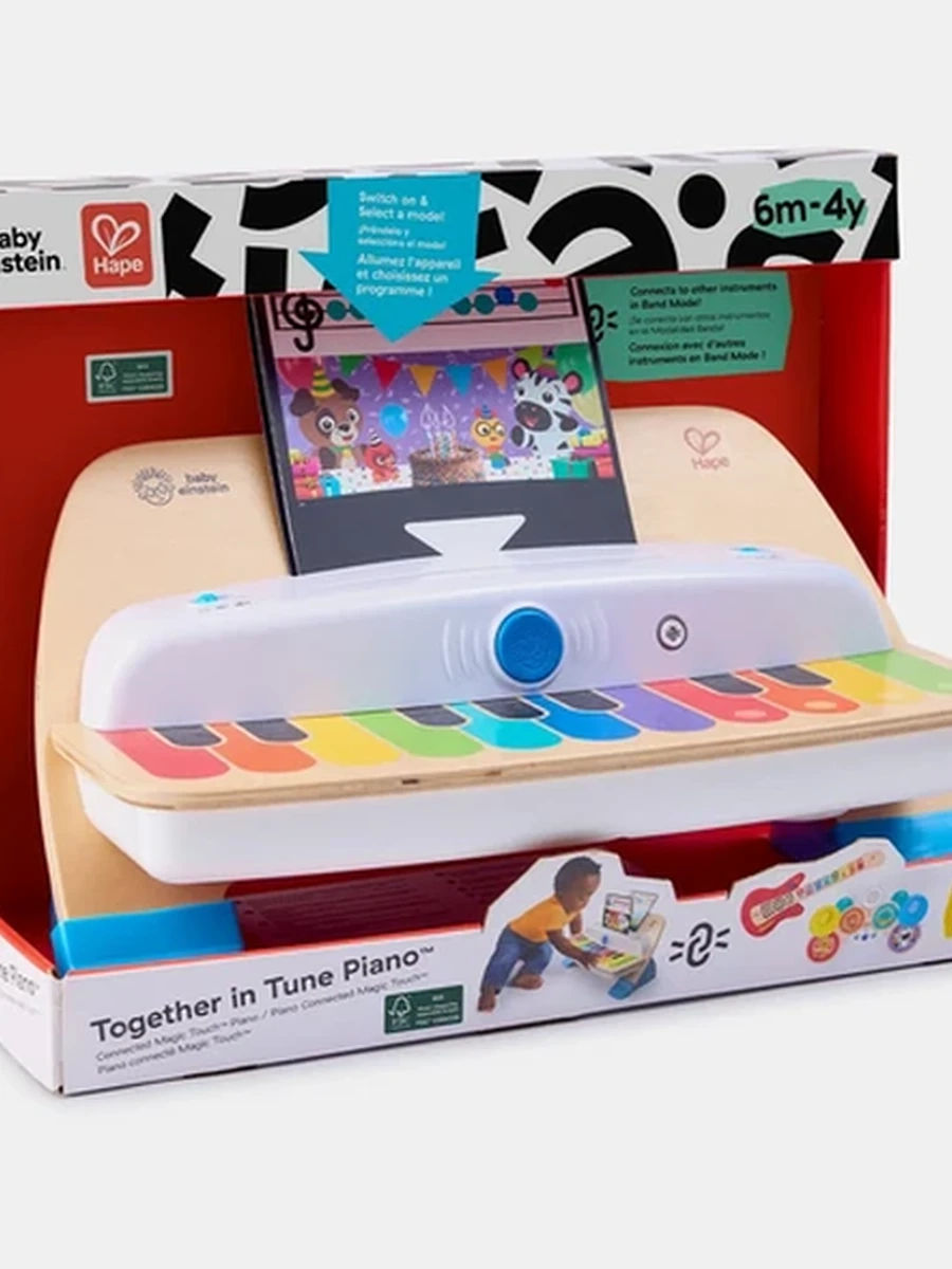 HAPE Музыкальная игрушка для малышей "Пианино", 11 клавиш, сенсорное, бежевое