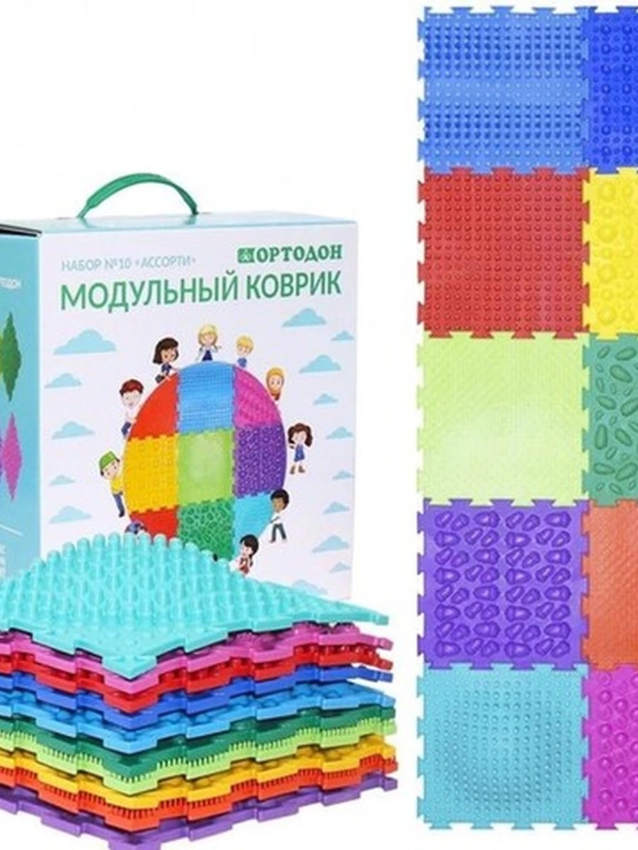 Детский развивающий массажный ортопедический коврик Ассорти