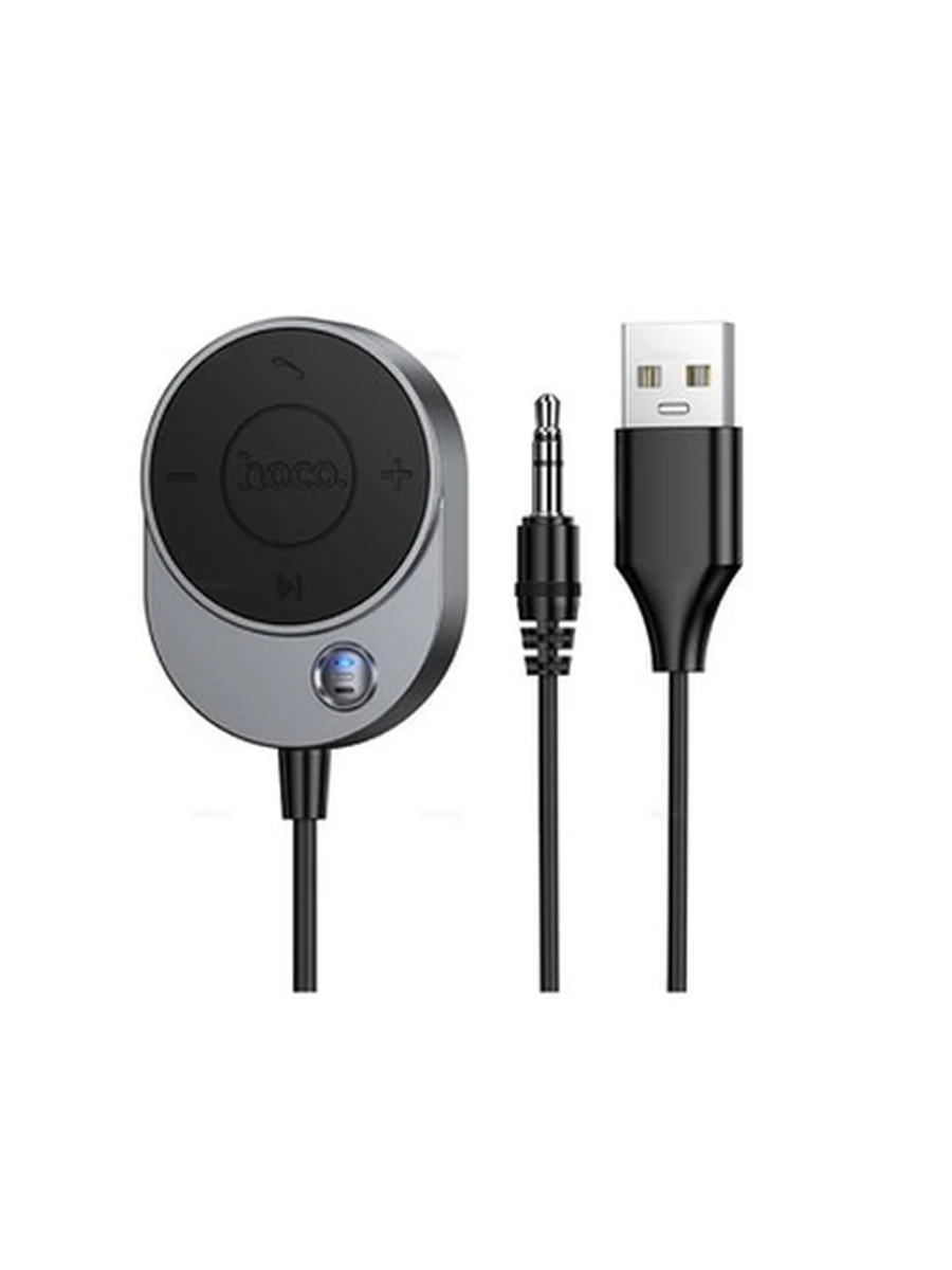 Модулятор bluetooth HOCO E150  ресивер E150 Path AUX BT с кабелем metal gray