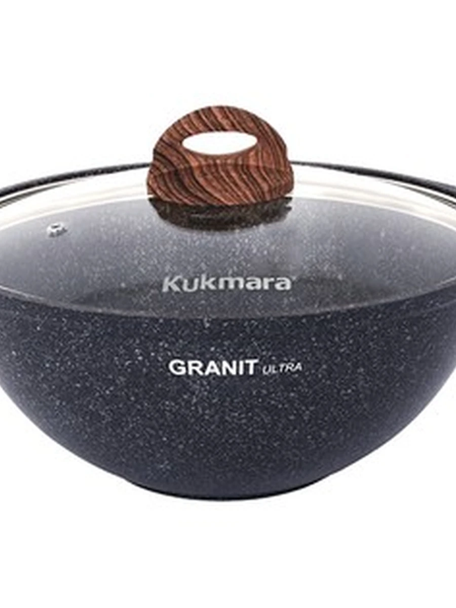 Казан Kukmara для плова 4,5л со стеклянной крышкой, АП линия «Granit Ultra» (Blue)