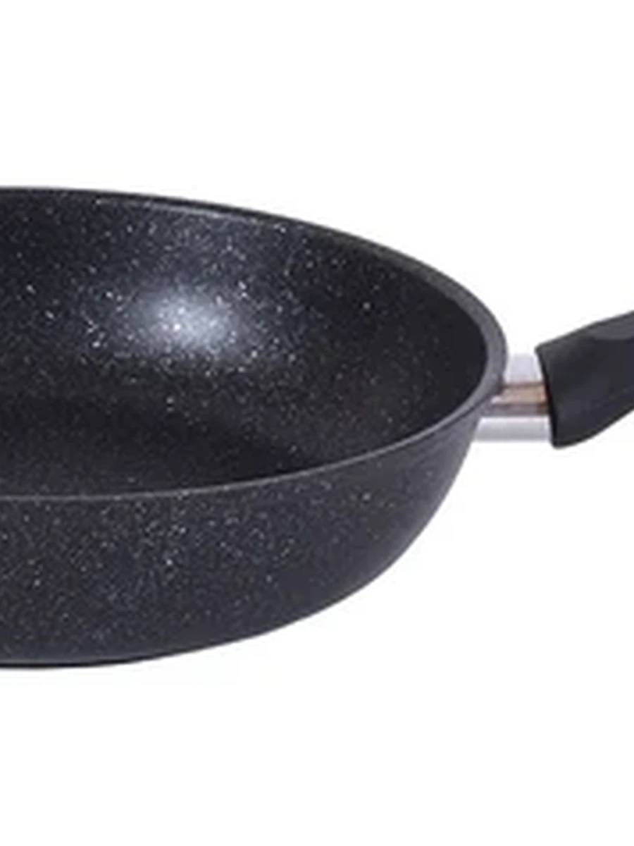 Сковорода Kukmara 28 см с ручкой АП (темный мрамор), линия Marble Induction