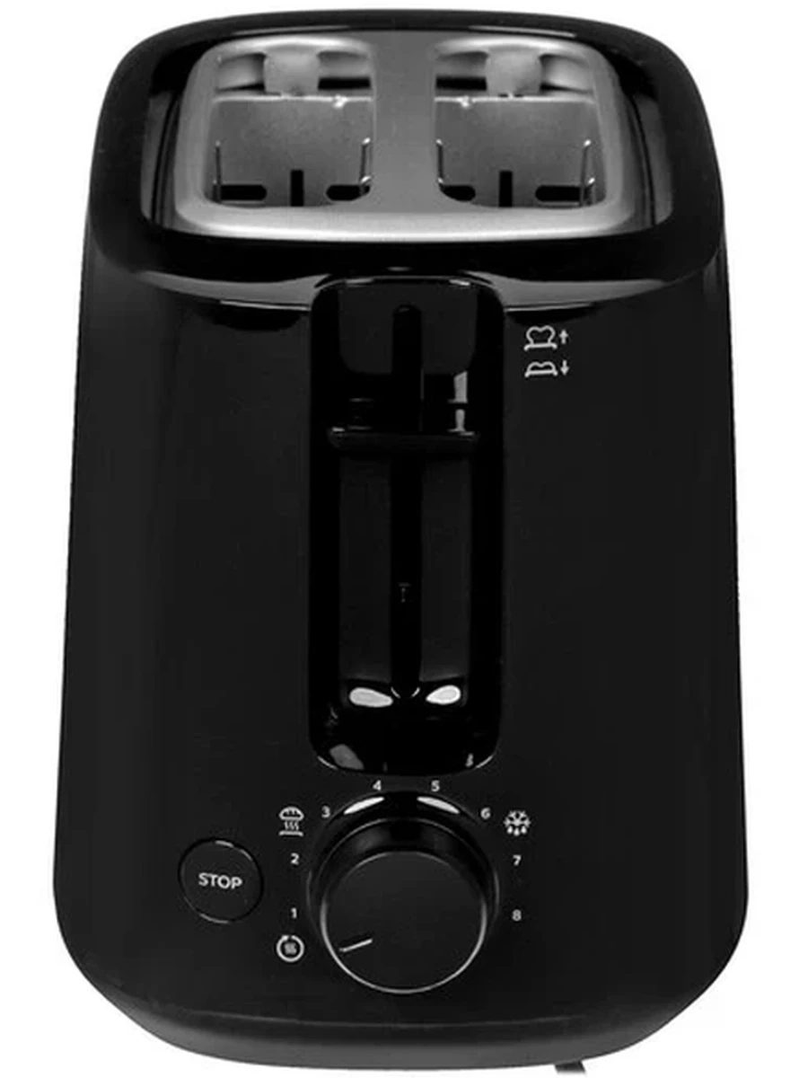 Тостер Philips HD2581/90 черный [830 Вт, тостов - 2, подогрев, размораживание, решетка для подогрева булочек, поддон для крошек]