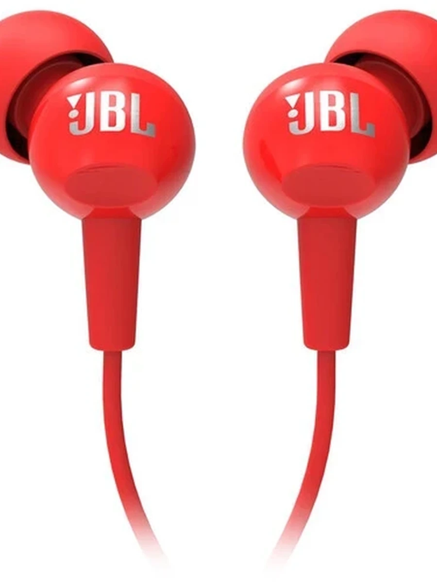 Наушники проводные JBL С100SI [внутриканальные, микр., кабель - 1.2 м/3.5 мм, красный]